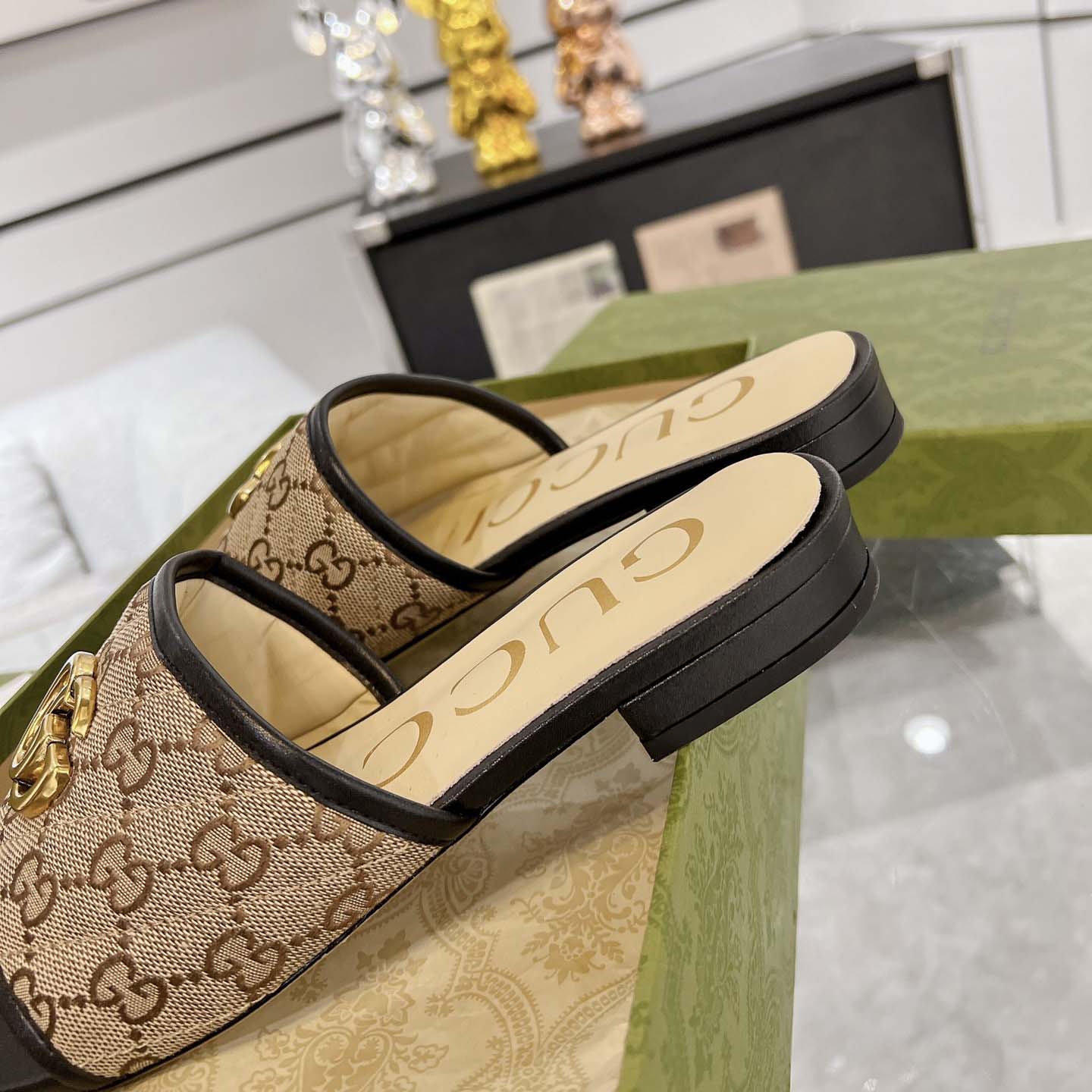 Gucci Women's GG Matelasse Canvas Slide Sandal - 