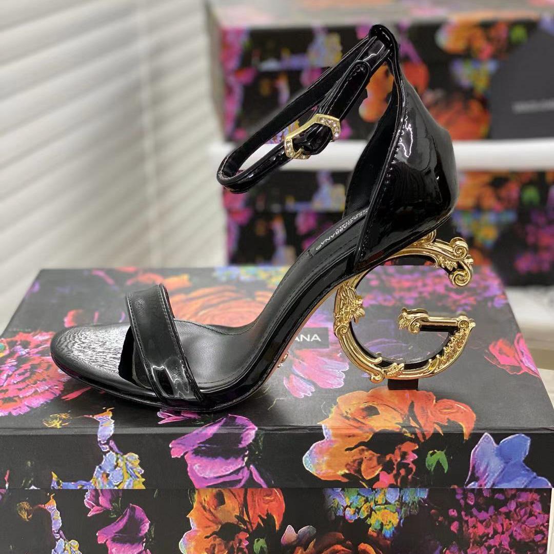 Dolce & Gabbana Women's Leather Heel Sandals - PerfectKickZ