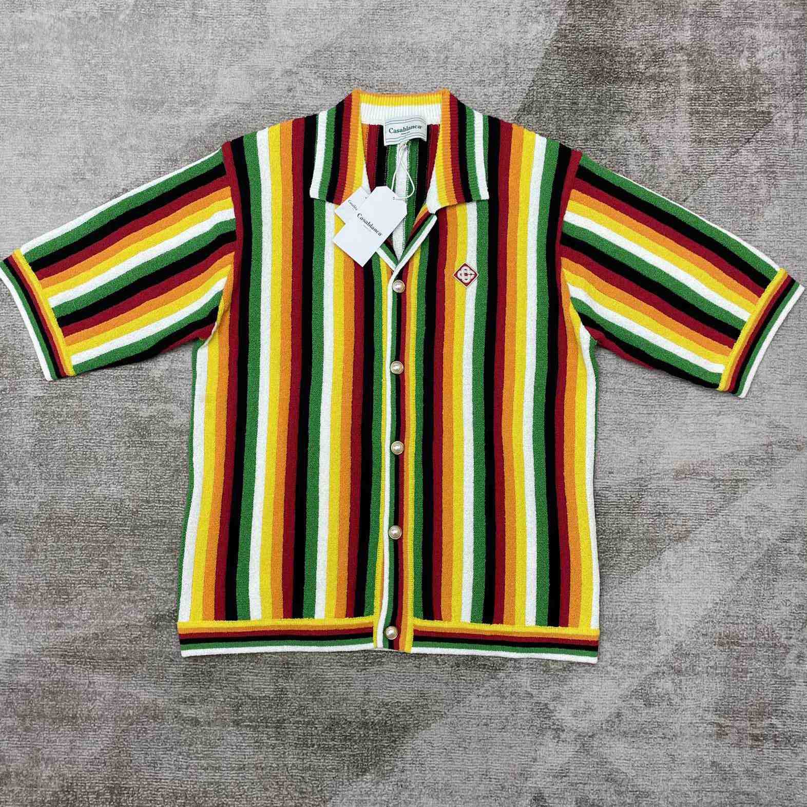 Casablanca Striped Towelling Shirt     D0041 - PerfectKickZ