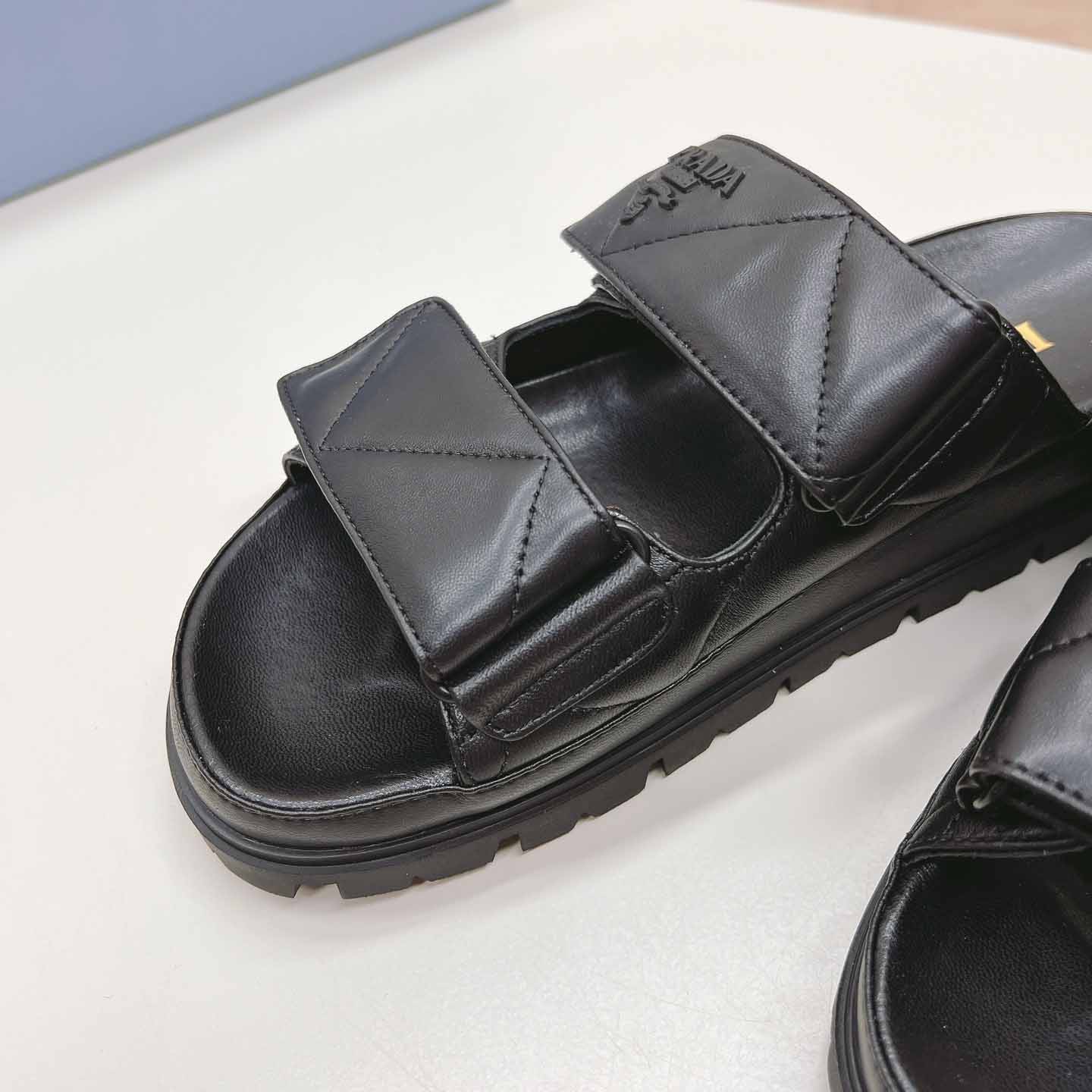 Prada Padded Nappa Leather Sandals - PerfectKickZ