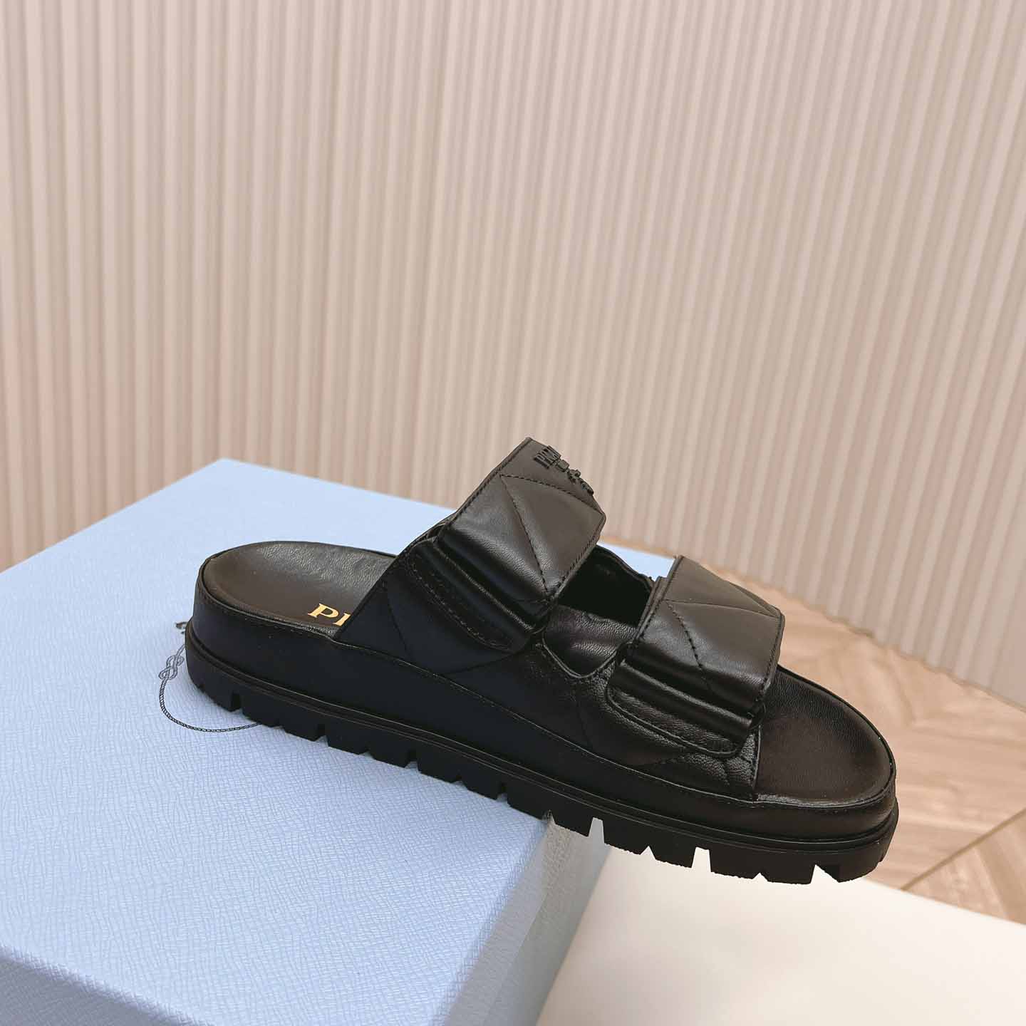 Prada Padded Nappa Leather Sandals - PerfectKickZ