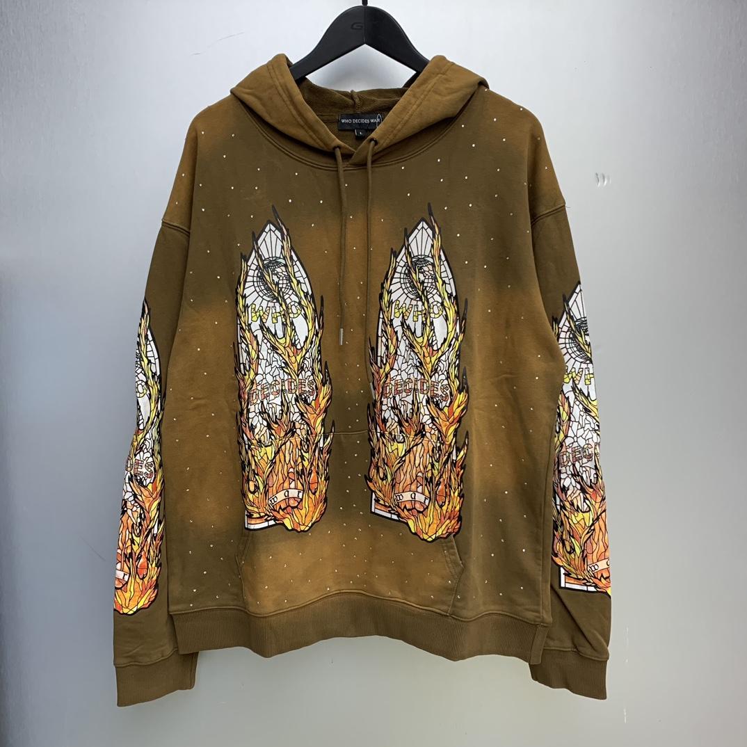 Who Decides War Flame Glass Hooded Sweatshirt - PerfectKickZ
