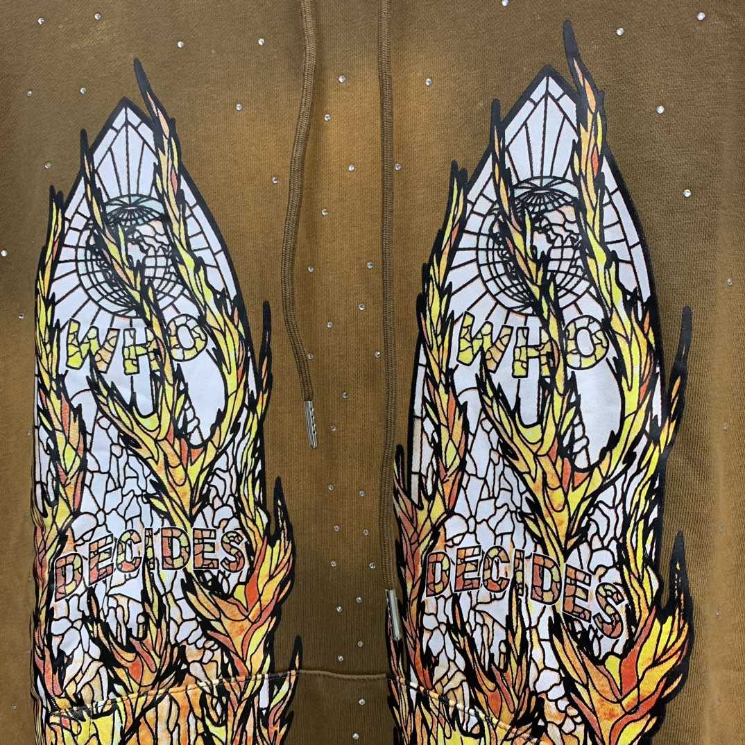 Who Decides War Flame Glass Hooded Sweatshirt - PerfectKickZ