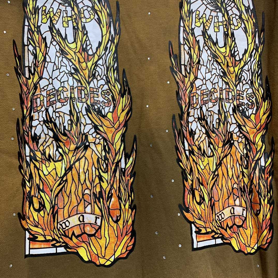 Who Decides War Flame Glass Hooded Sweatshirt - PerfectKickZ