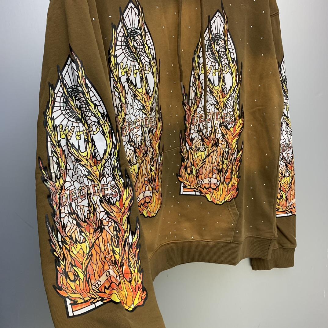 Who Decides War Flame Glass Hooded Sweatshirt - PerfectKickZ