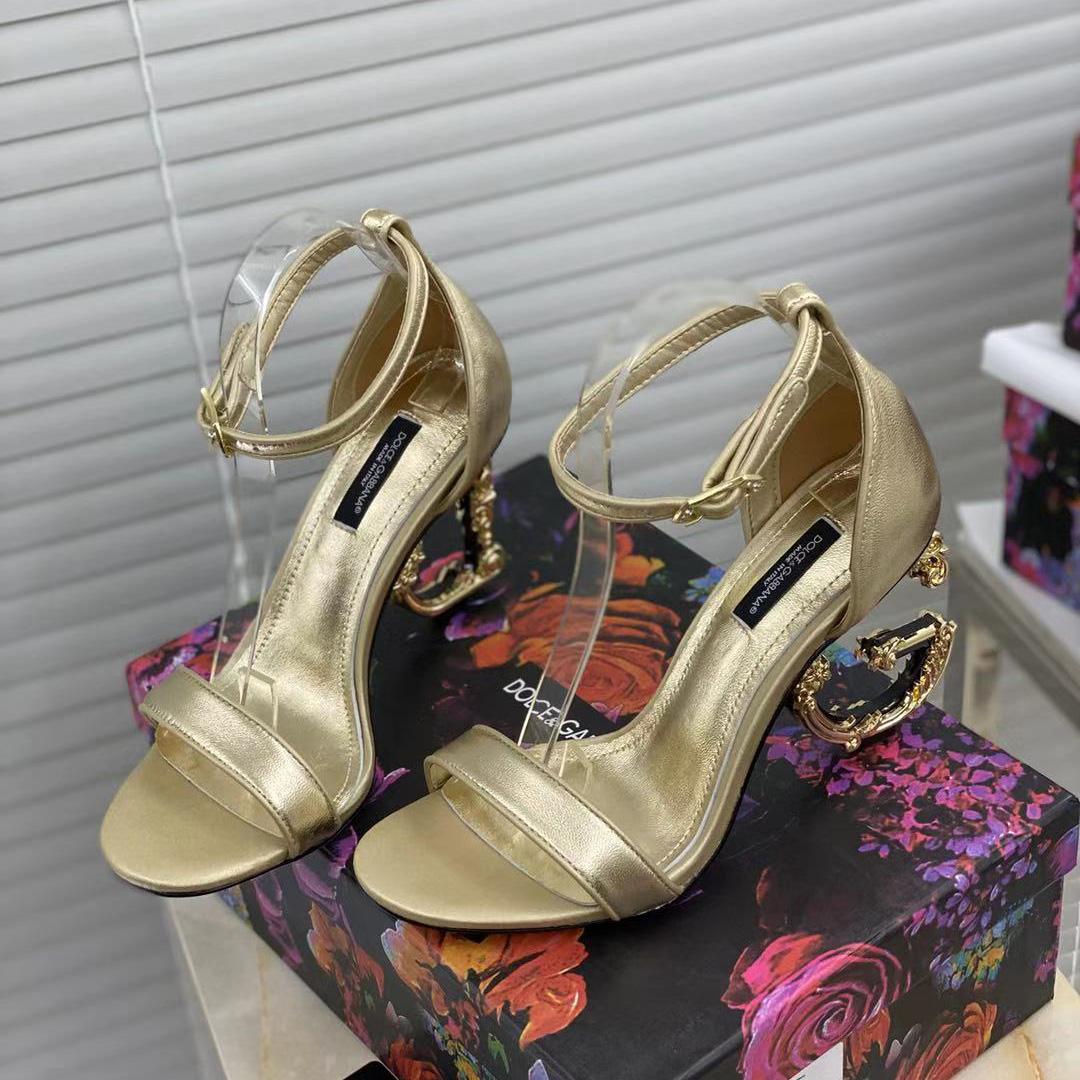 Dolce & Gabbana Keira Baroque DG Heel Sandals  90mm - PerfectKickZ