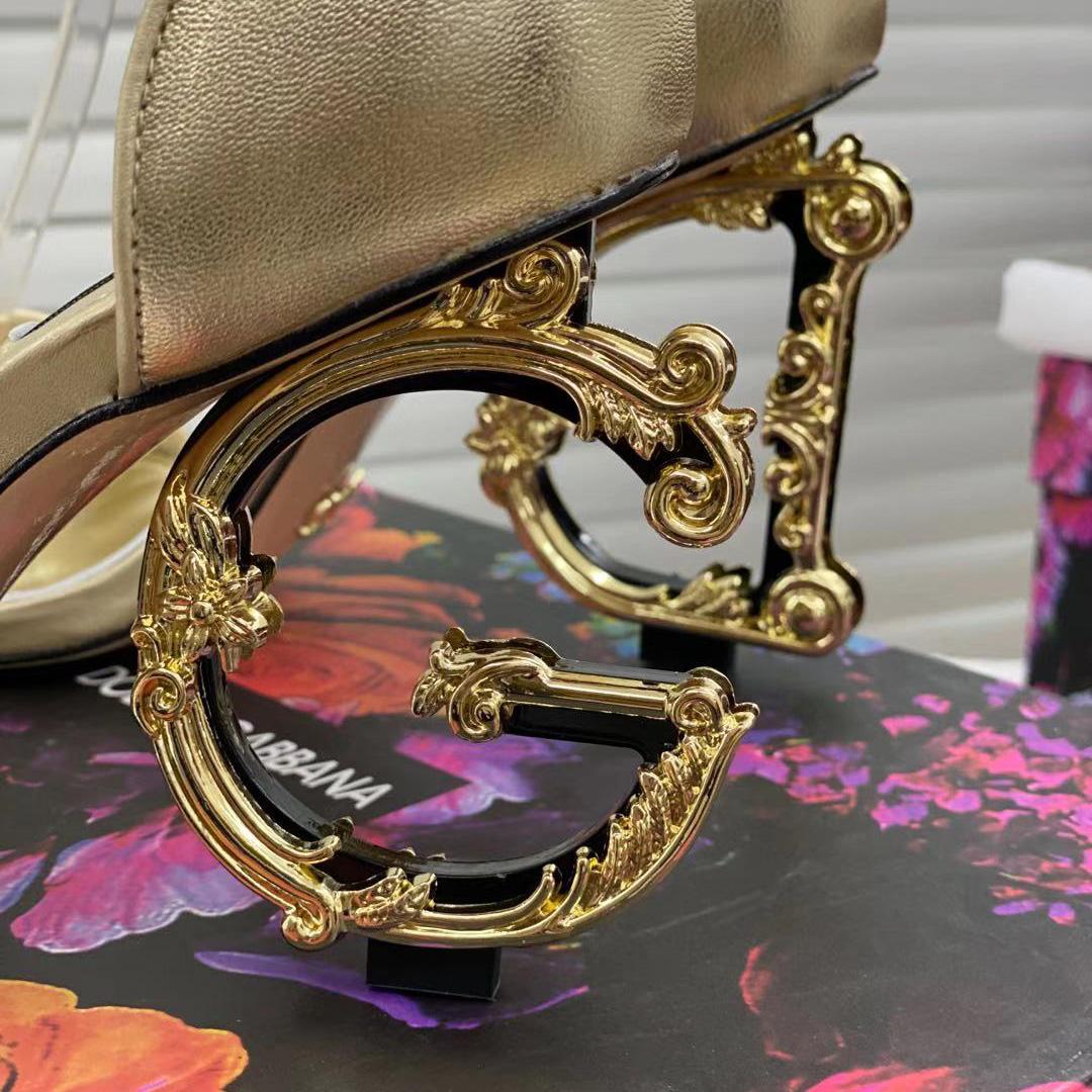 Dolce & Gabbana Keira Baroque DG Heel Sandals  90mm - PerfectKickZ
