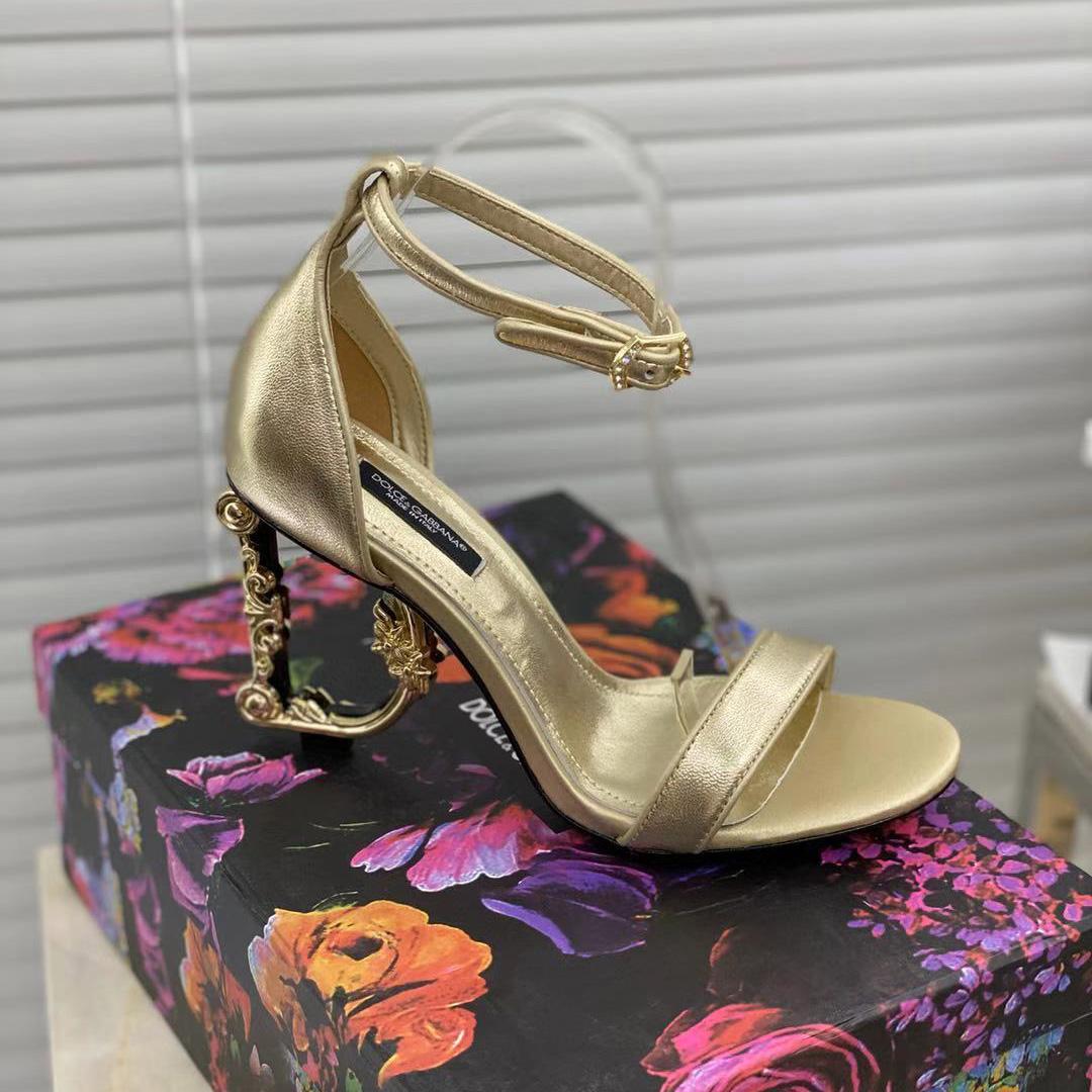 Dolce & Gabbana Keira Baroque DG Heel Sandals  90mm - PerfectKickZ