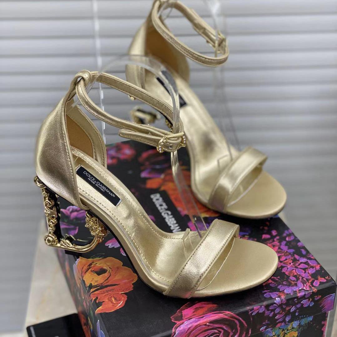 Dolce & Gabbana Keira Baroque DG Heel Sandals  90mm - PerfectKickZ