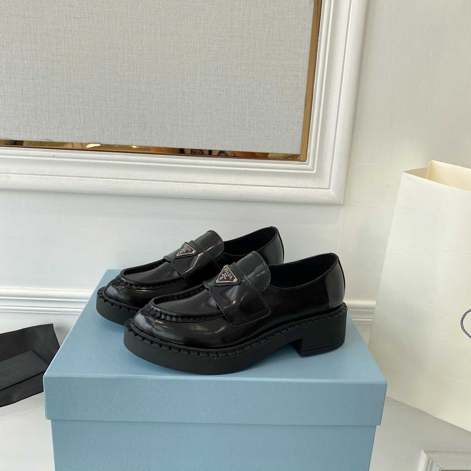 Prada Chocolate Patent Leather Loafers - PerfectKickZ