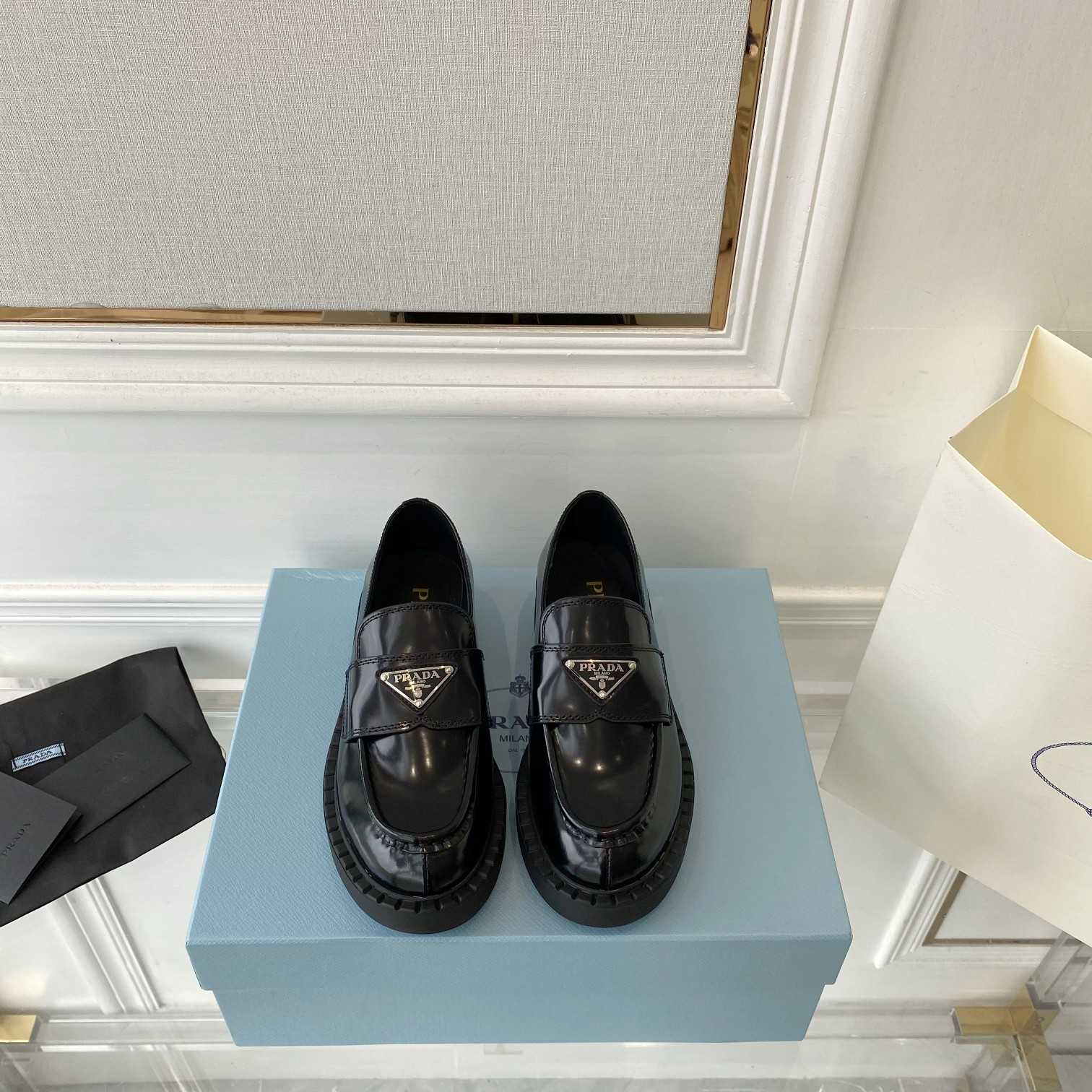 Prada Chocolate Patent Leather Loafers - PerfectKickZ