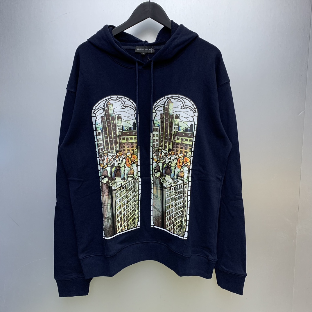 Who Decides War Diplomats Hooded Sweatshirt In Navy - PerfectKickZ