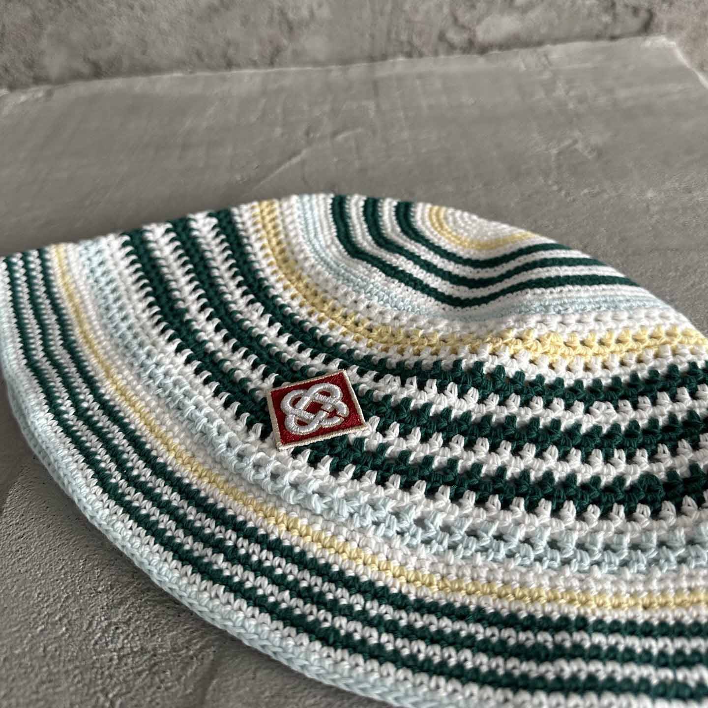 Casablanca Monogram-patch Crochet Bucket Hat - PerfectKickZ