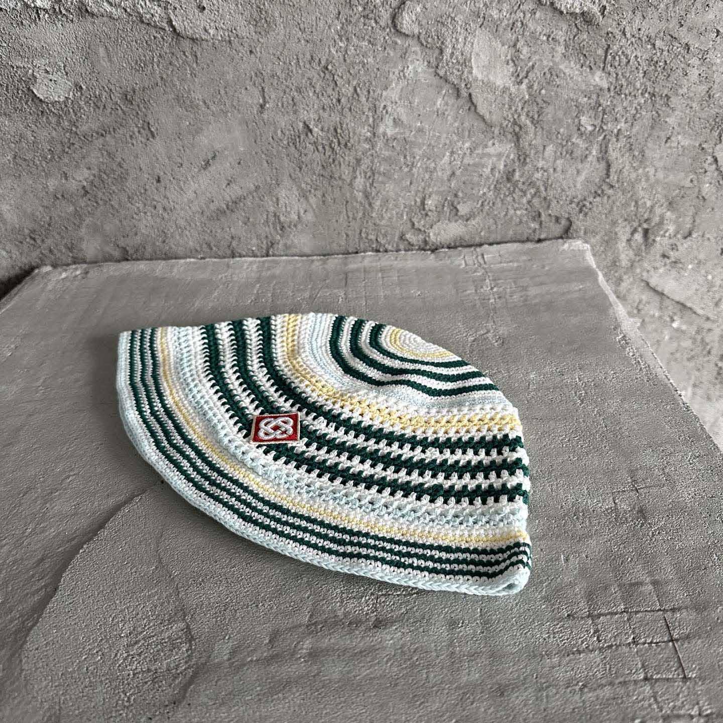 Casablanca Monogram-patch Crochet Bucket Hat - PerfectKickZ
