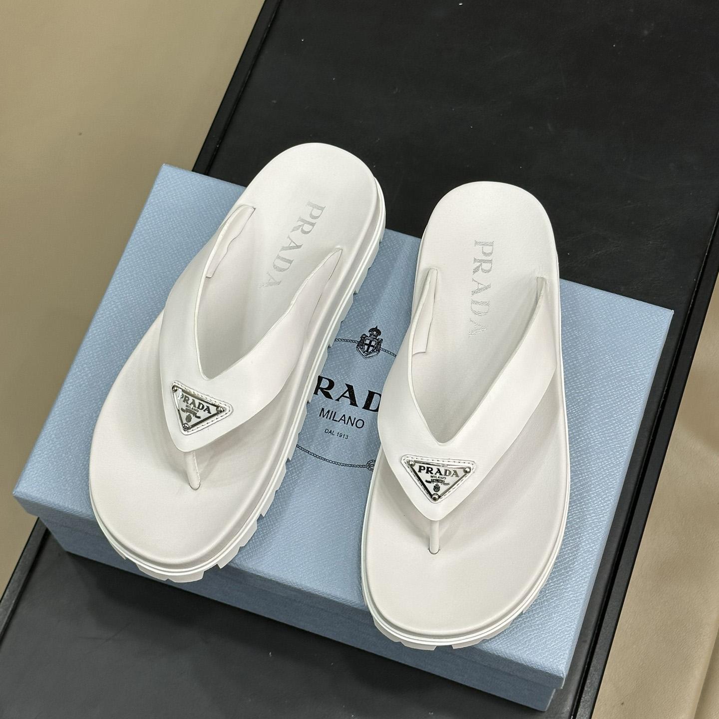 Prada Rubber Thong Sandals - PerfectKickZ