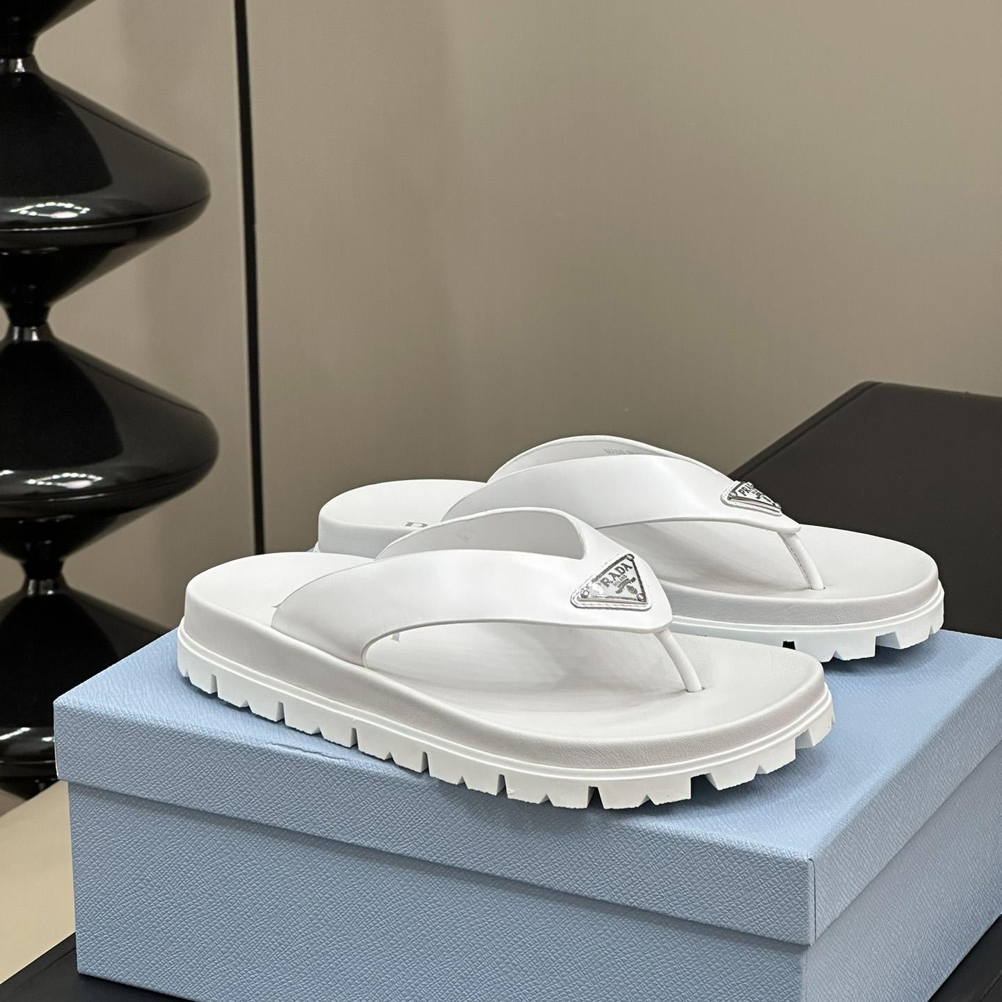 Prada Rubber Thong Sandals - PerfectKickZ