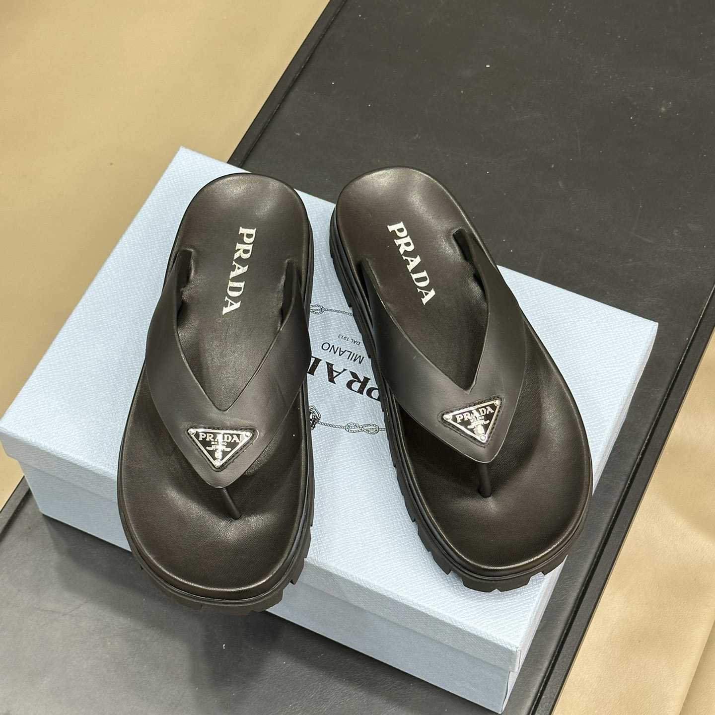 Prada Rubber Thong Sandals - PerfectKickZ