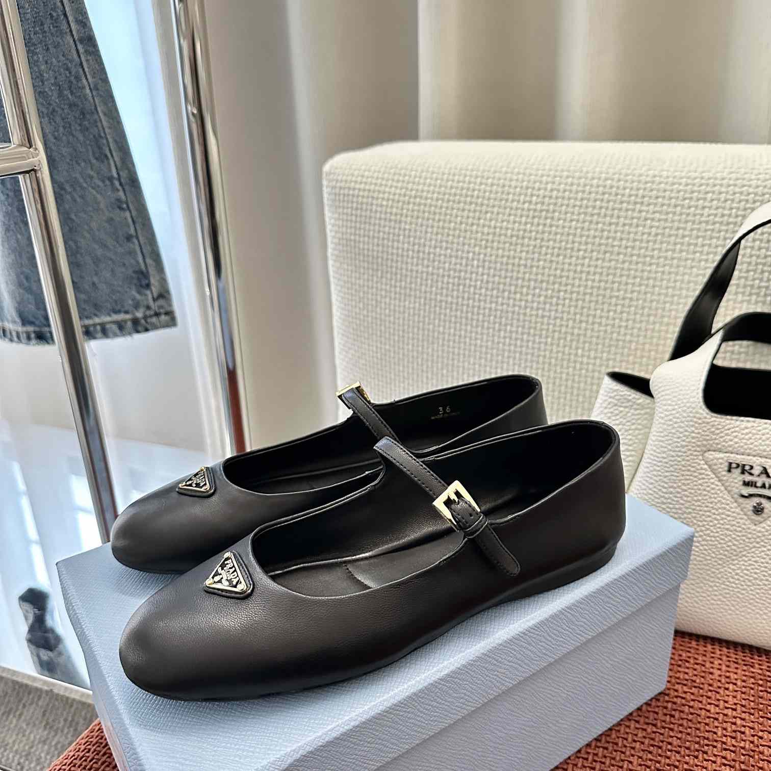Prada Nappa Leather Ballerinas - PerfectKickZ