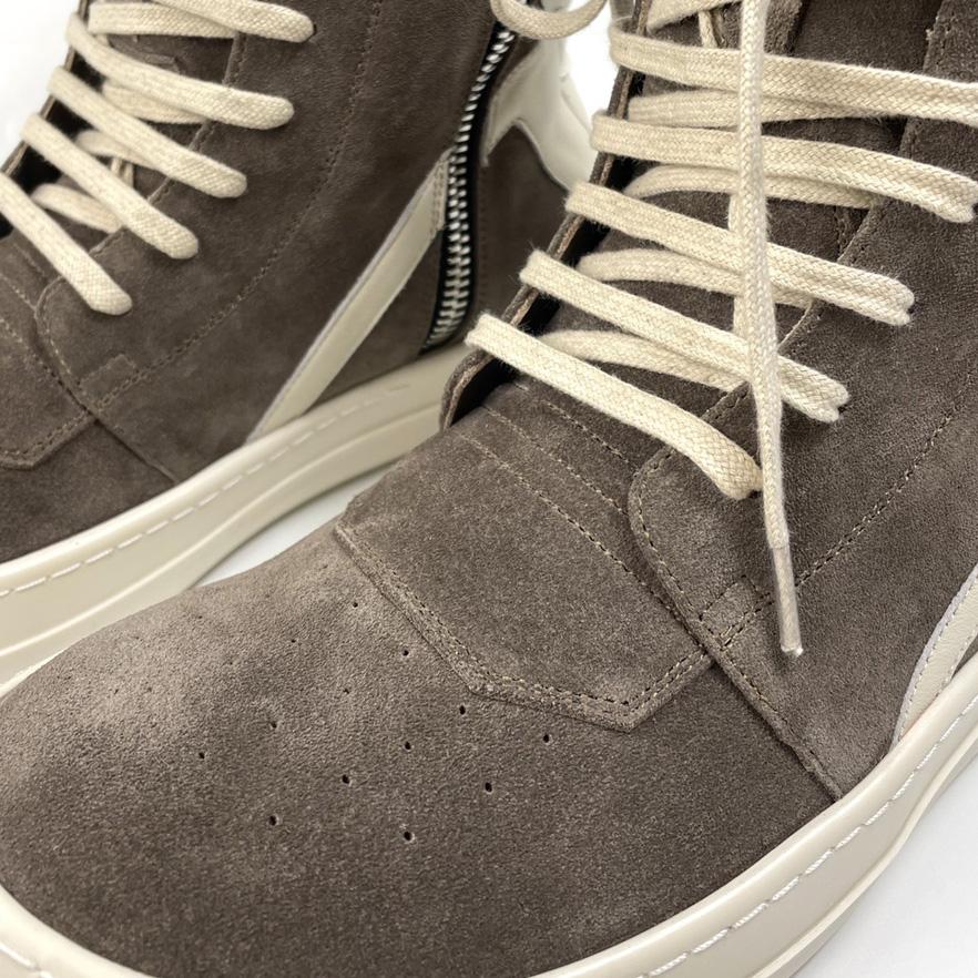 Rick Owens Geobasket Lace-up Suede High-top Trainers - PerfectKickZ