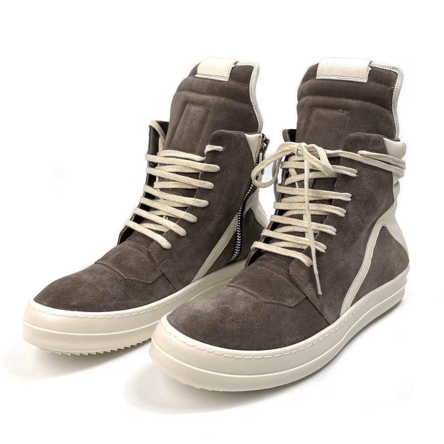Rick Owens Geobasket Lace-up Suede High-top Trainers - PerfectKickZ