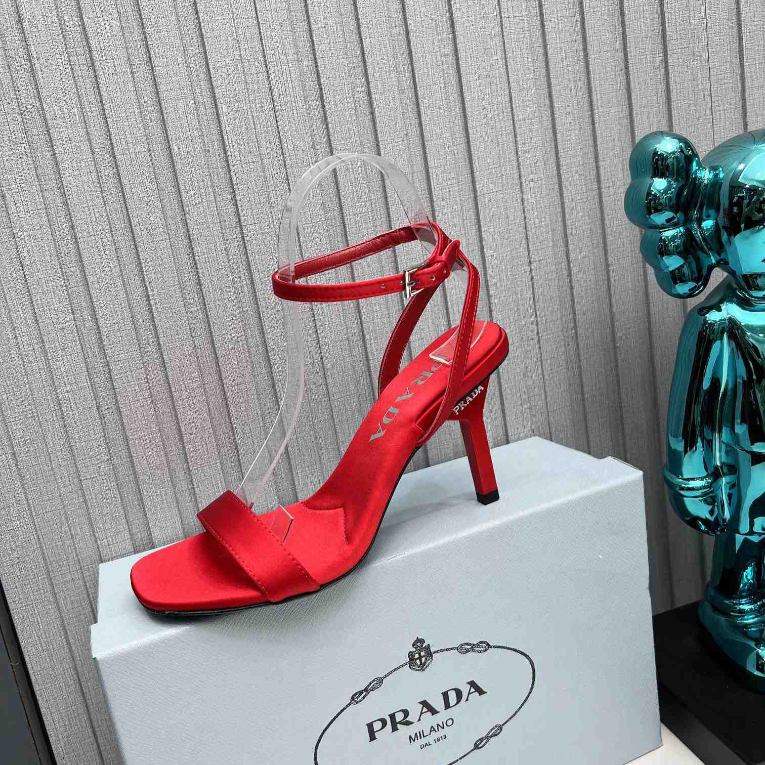 Prada 85mm Geometric-heel Satin Sandals - 