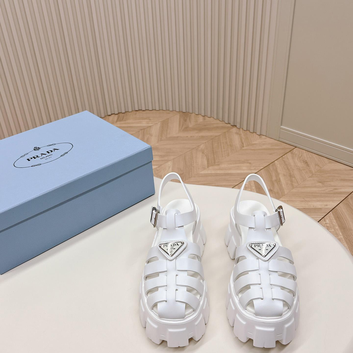 Prada Rubber Monolith Sandals - PerfectKickZ