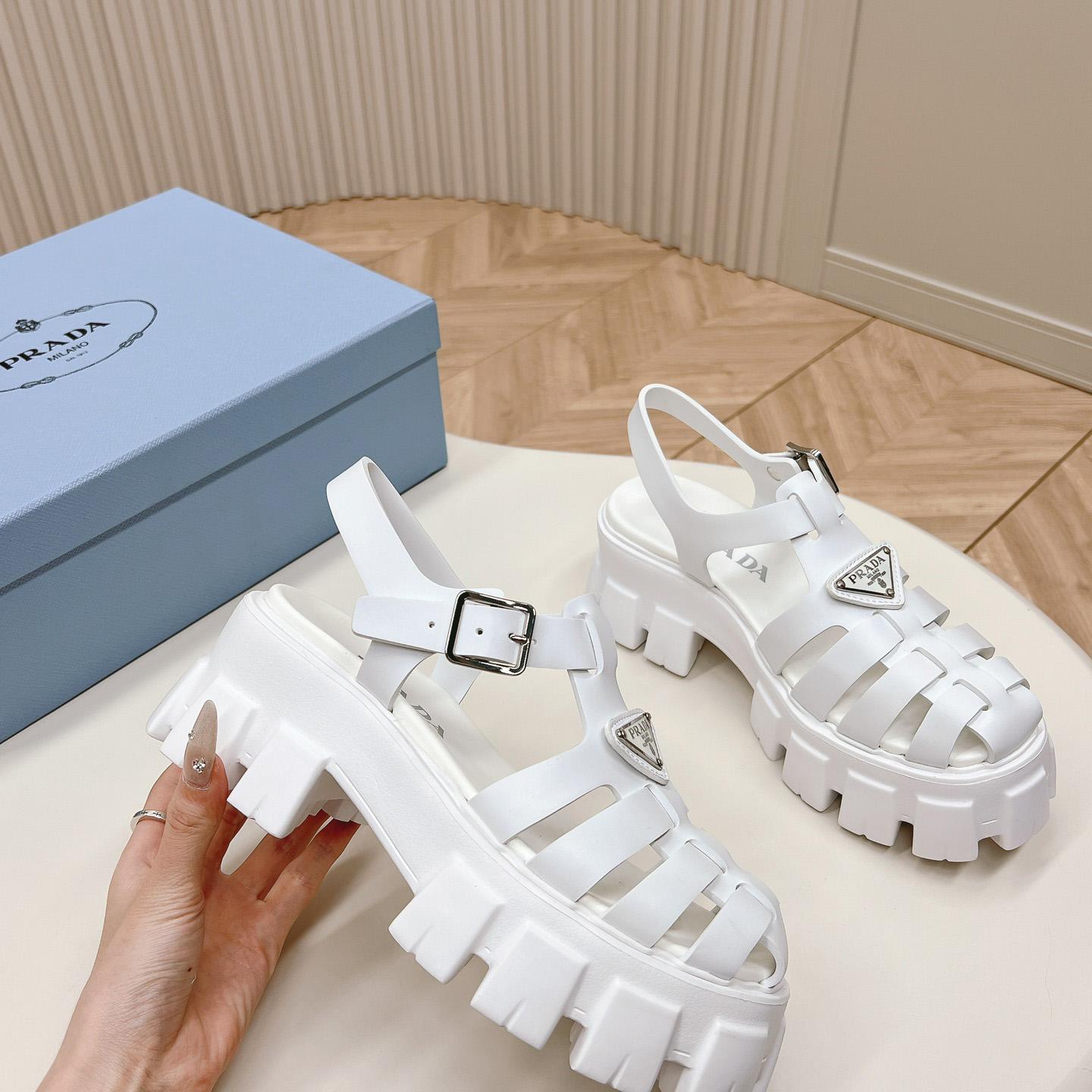 Prada Rubber Monolith Sandals - PerfectKickZ