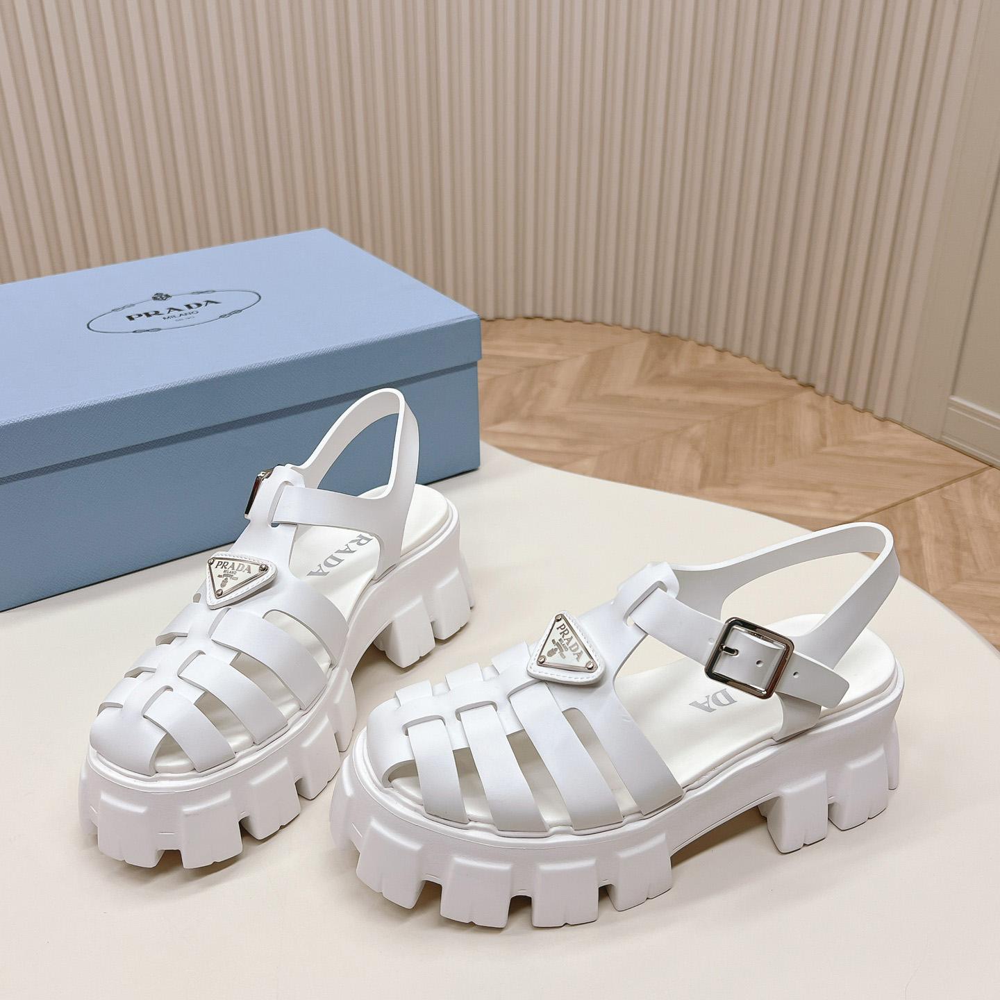 Prada Rubber Monolith Sandals - PerfectKickZ
