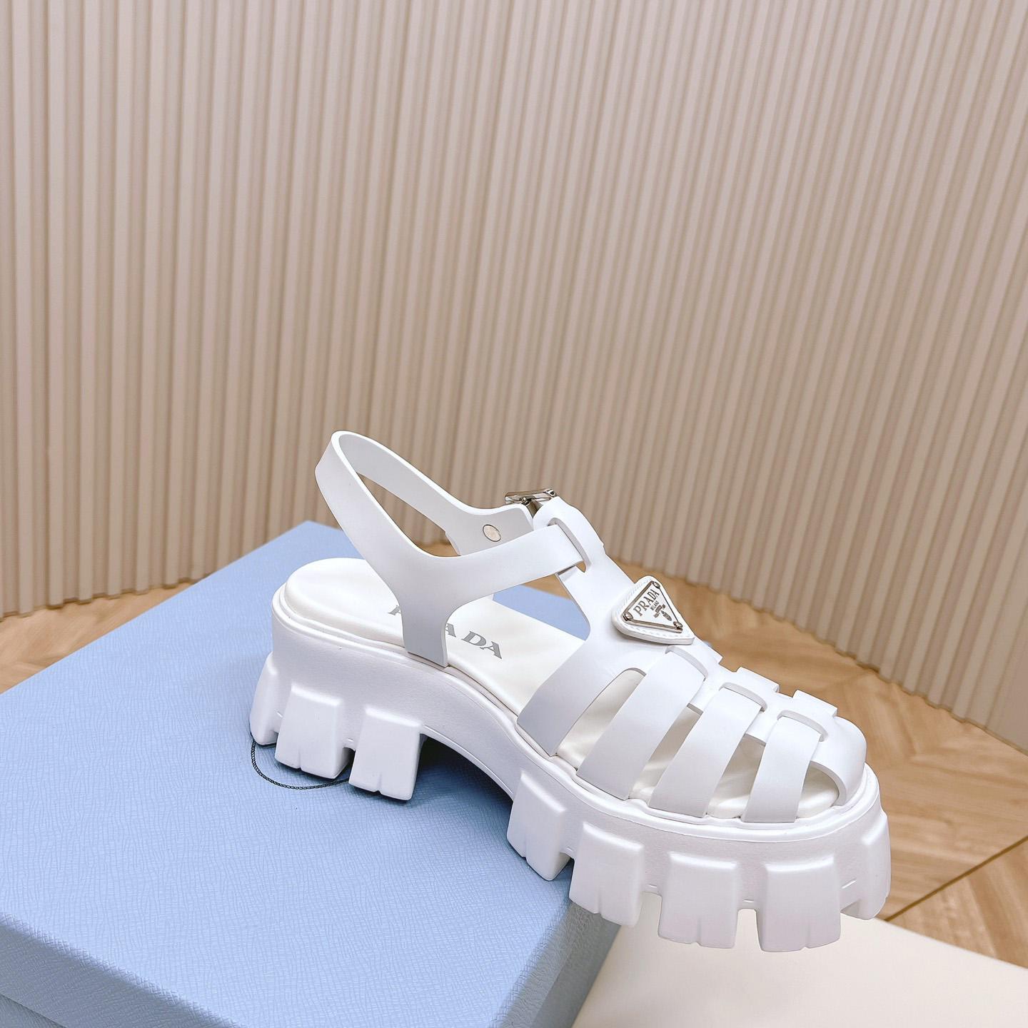 Prada Rubber Monolith Sandals - PerfectKickZ