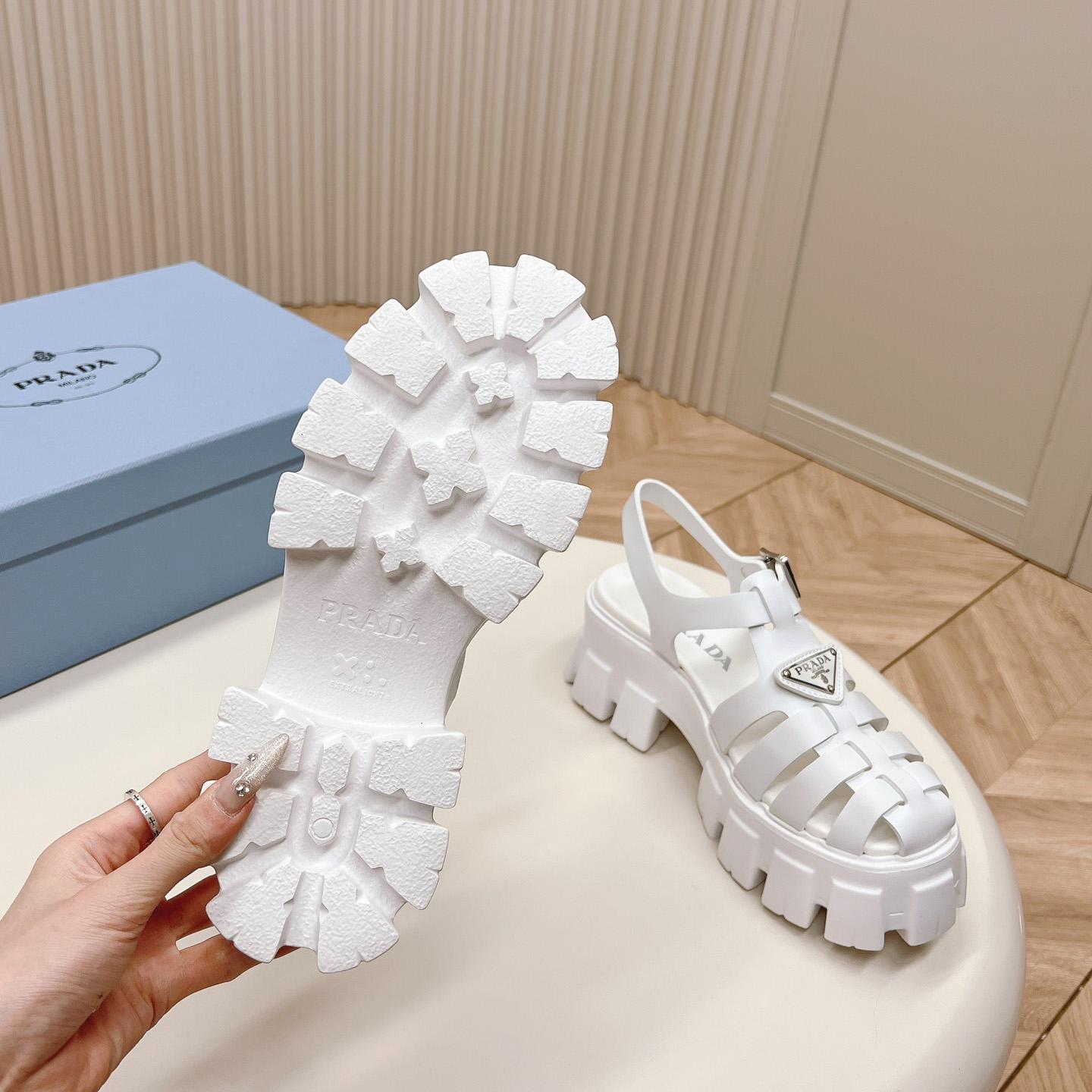 Prada Rubber Monolith Sandals - PerfectKickZ