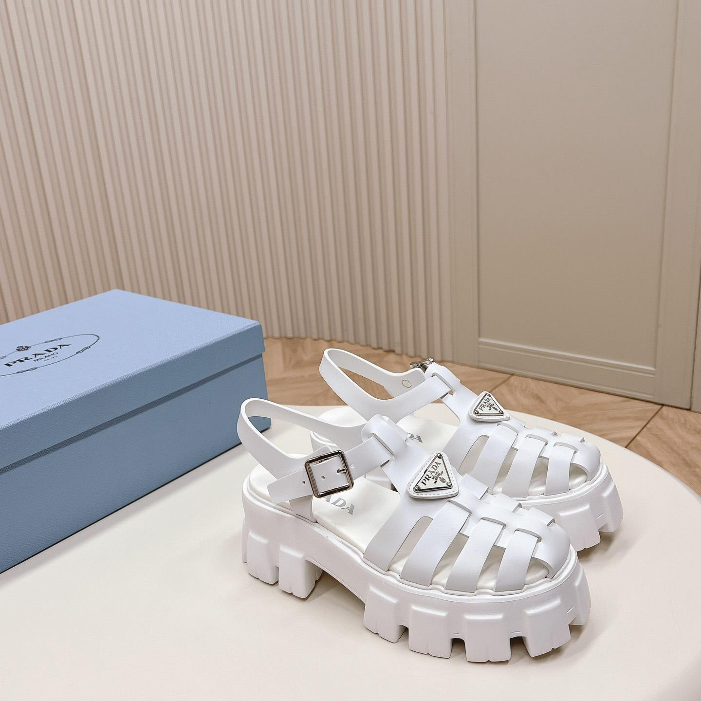 Prada Rubber Monolith Sandals - PerfectKickZ