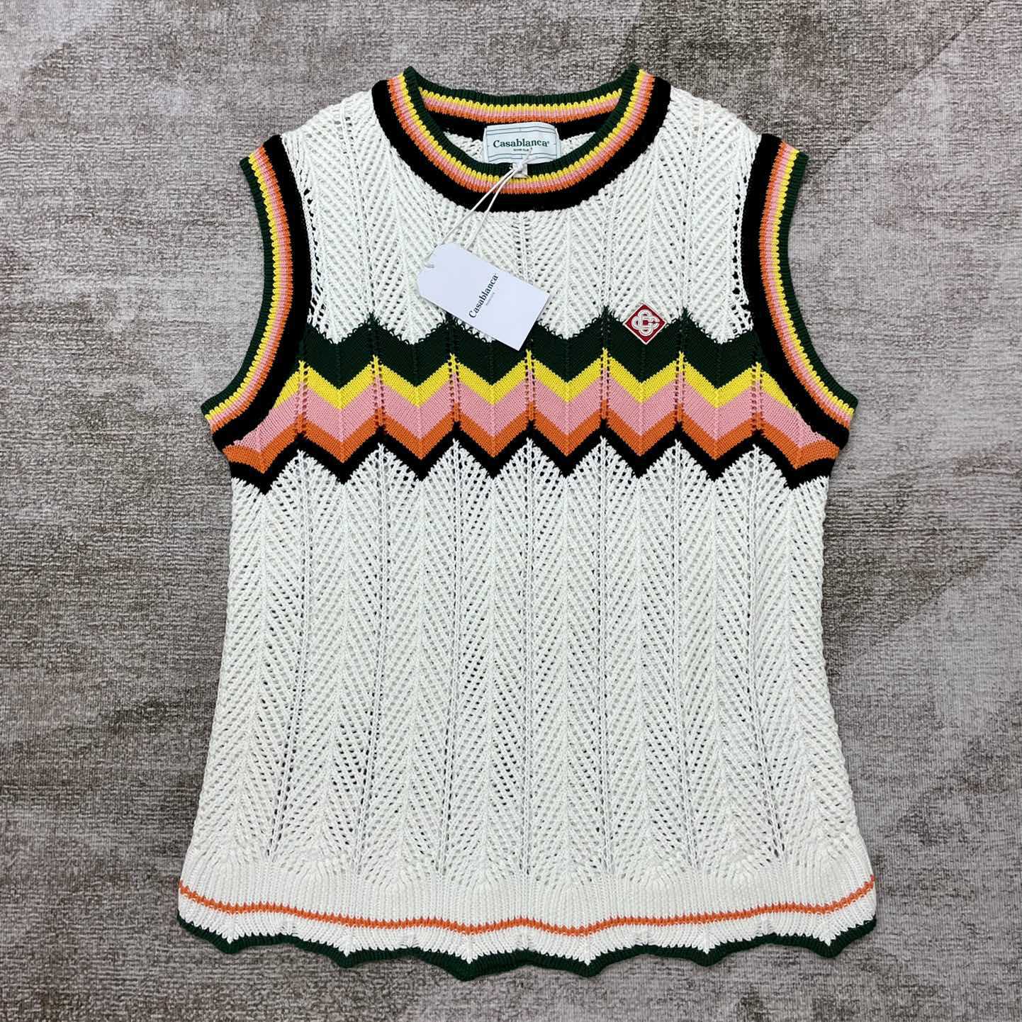 Casablanca Chevron Lace Vest   D0047 - PerfectKickZ