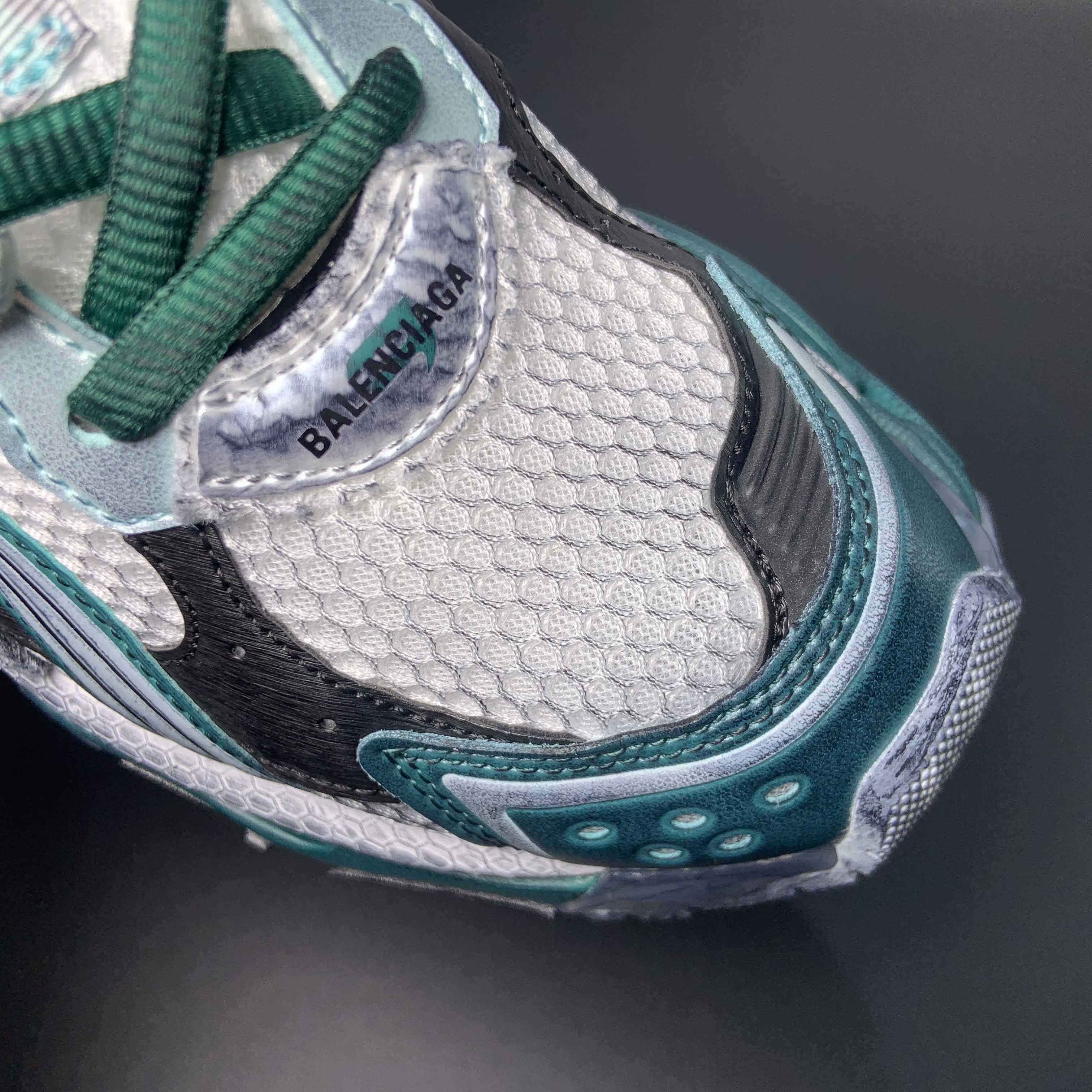 Balenciaga Runner Sneaker In White/Green And Blue - PerfectKickZ