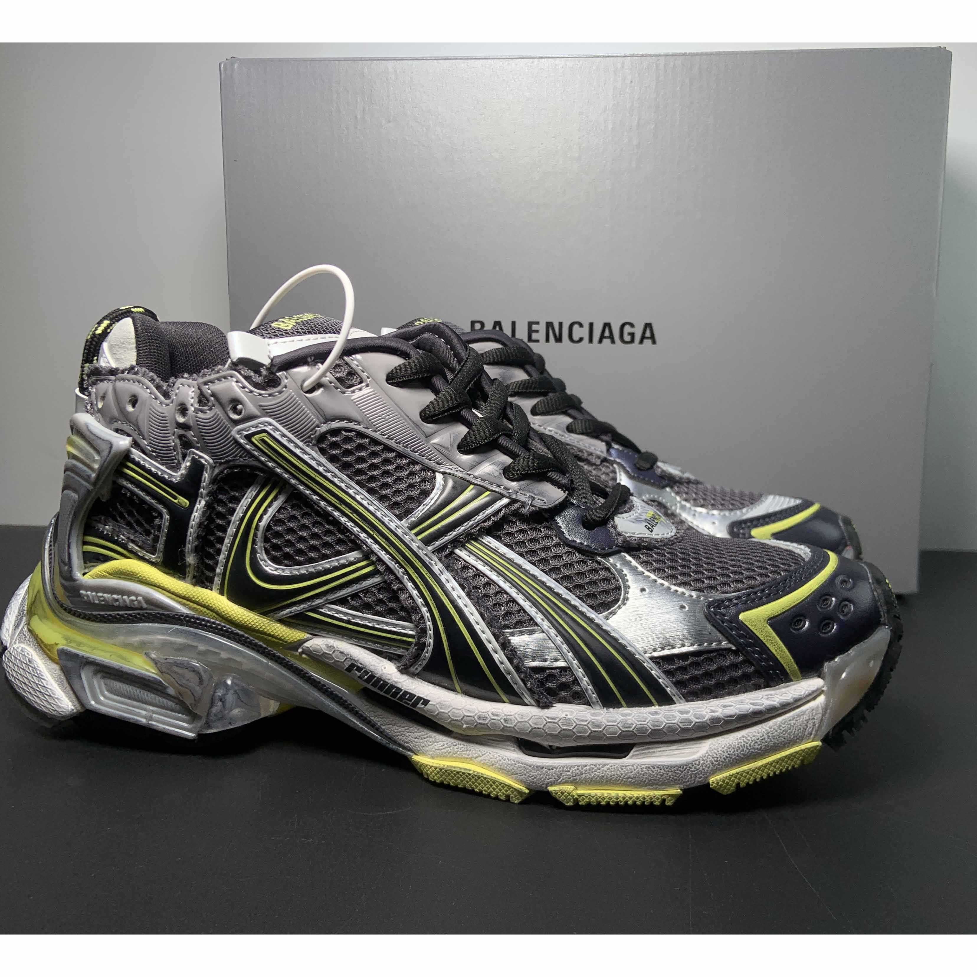 Balenciaga Runner Sneaker In Grey/Yellow And White - PerfectKickZ