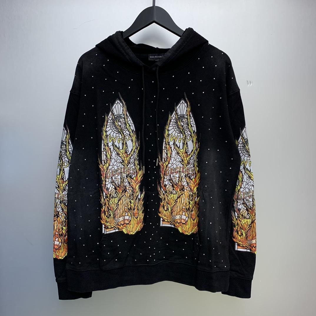 Who Decides War Flame Glass Hooded Sweatshirt - PerfectKickZ