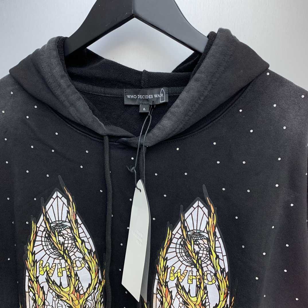 Who Decides War Flame Glass Hooded Sweatshirt - PerfectKickZ