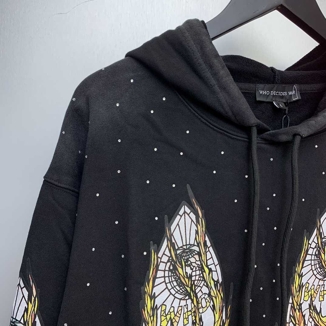 Who Decides War Flame Glass Hooded Sweatshirt - PerfectKickZ
