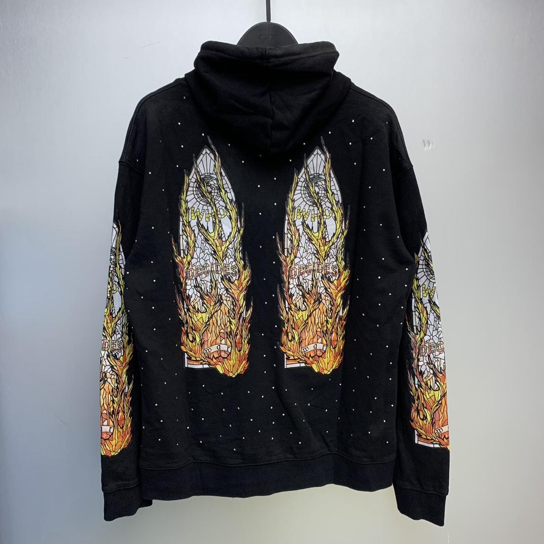 Who Decides War Flame Glass Hooded Sweatshirt - PerfectKickZ