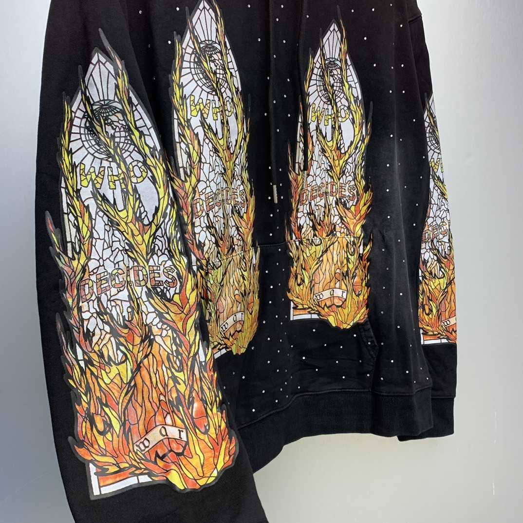 Who Decides War Flame Glass Hooded Sweatshirt - PerfectKickZ