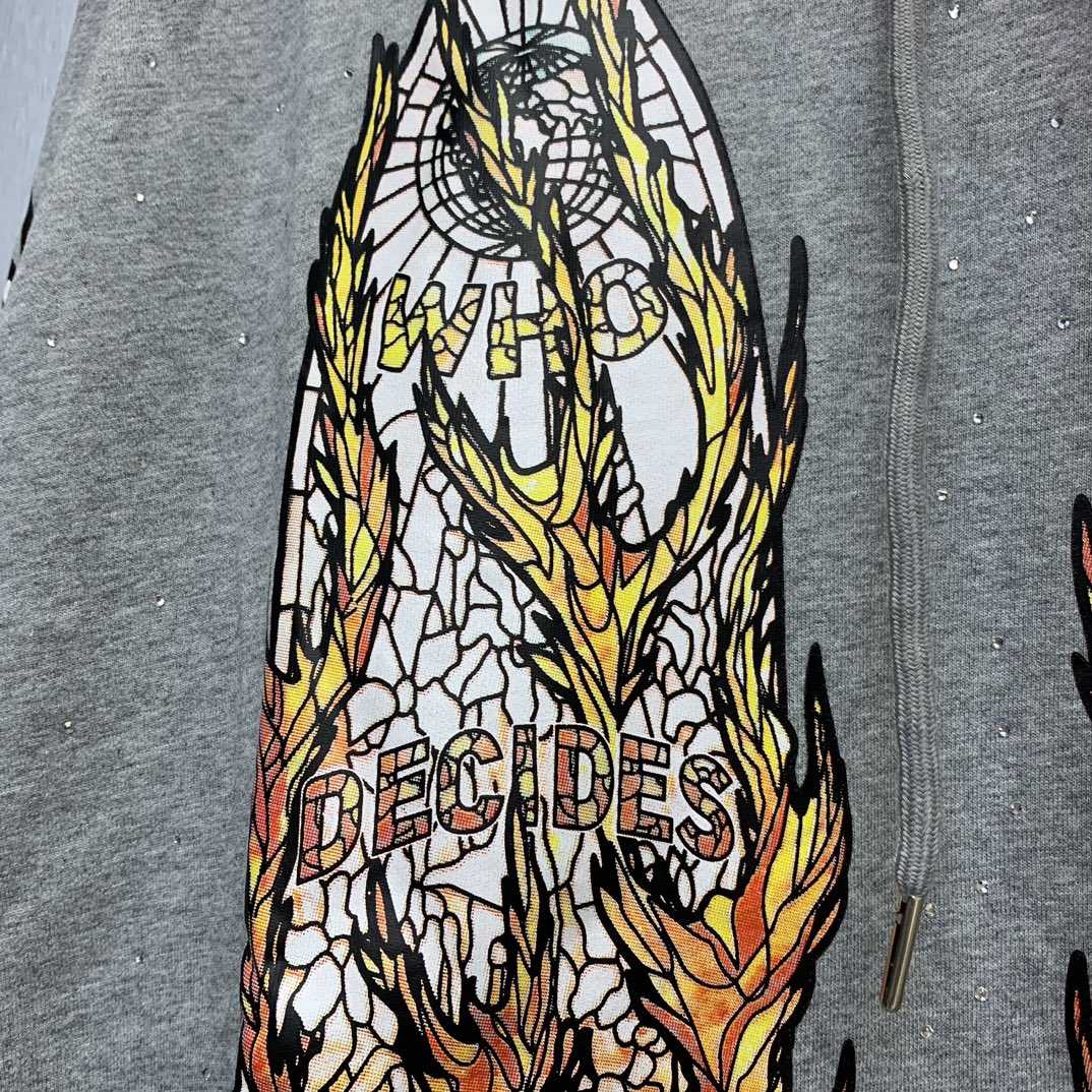 Who Decides War Flame Glass Hooded Sweatshirt - PerfectKickZ