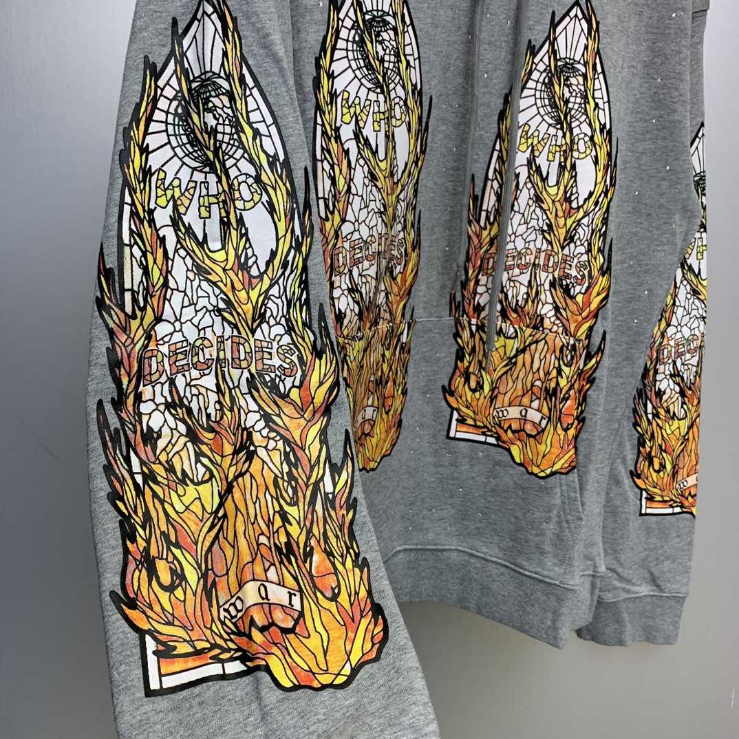 Who Decides War Flame Glass Hooded Sweatshirt - PerfectKickZ
