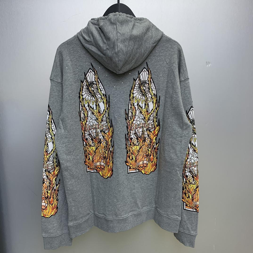 Who Decides War Flame Glass Hooded Sweatshirt - PerfectKickZ