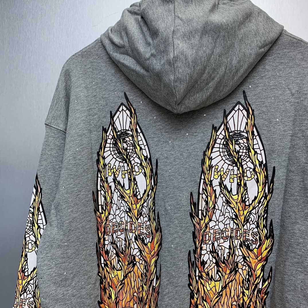 Who Decides War Flame Glass Hooded Sweatshirt - PerfectKickZ