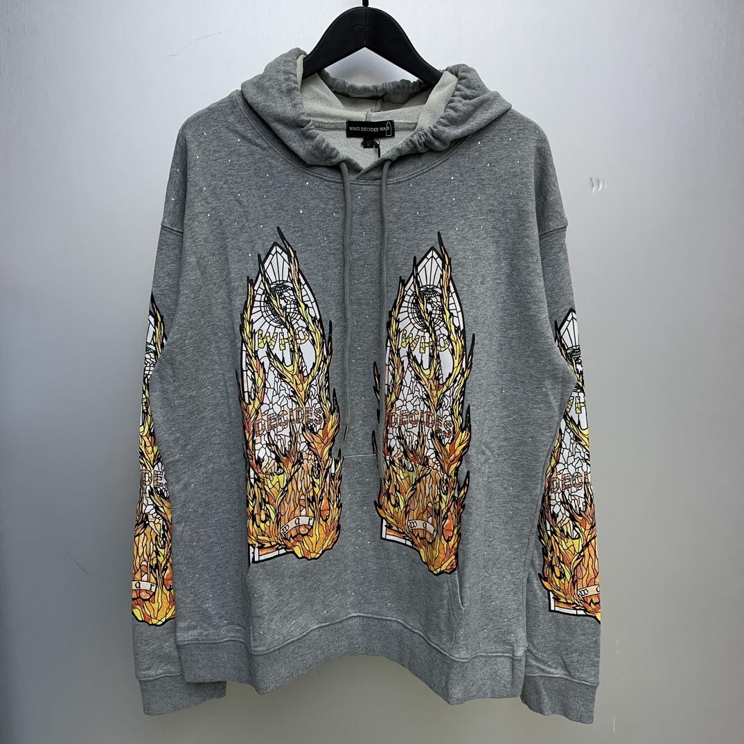 Who Decides War Flame Glass Hooded Sweatshirt - PerfectKickZ