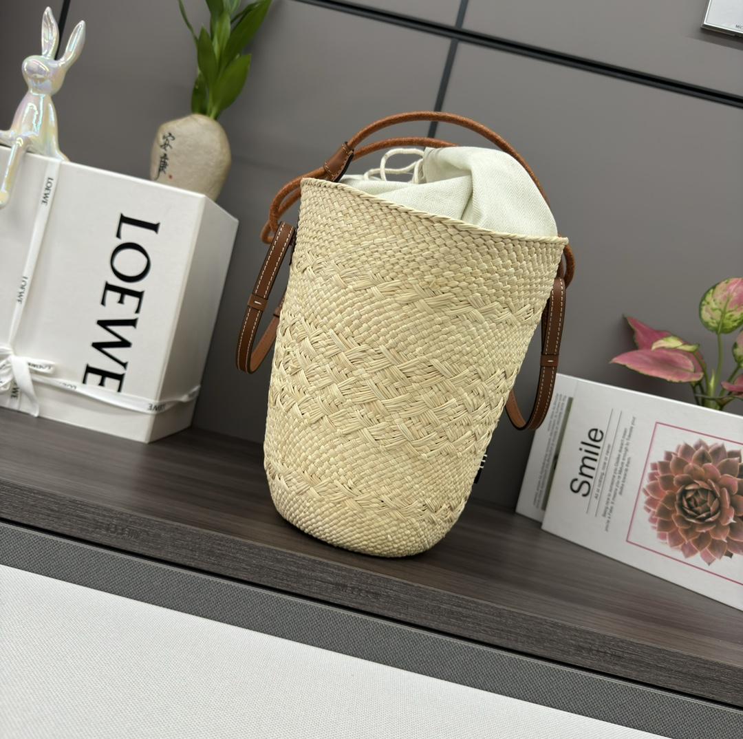 Loewe Anagram Basket Bag In Iraca Palm And Calfskin - PerfectKickZ