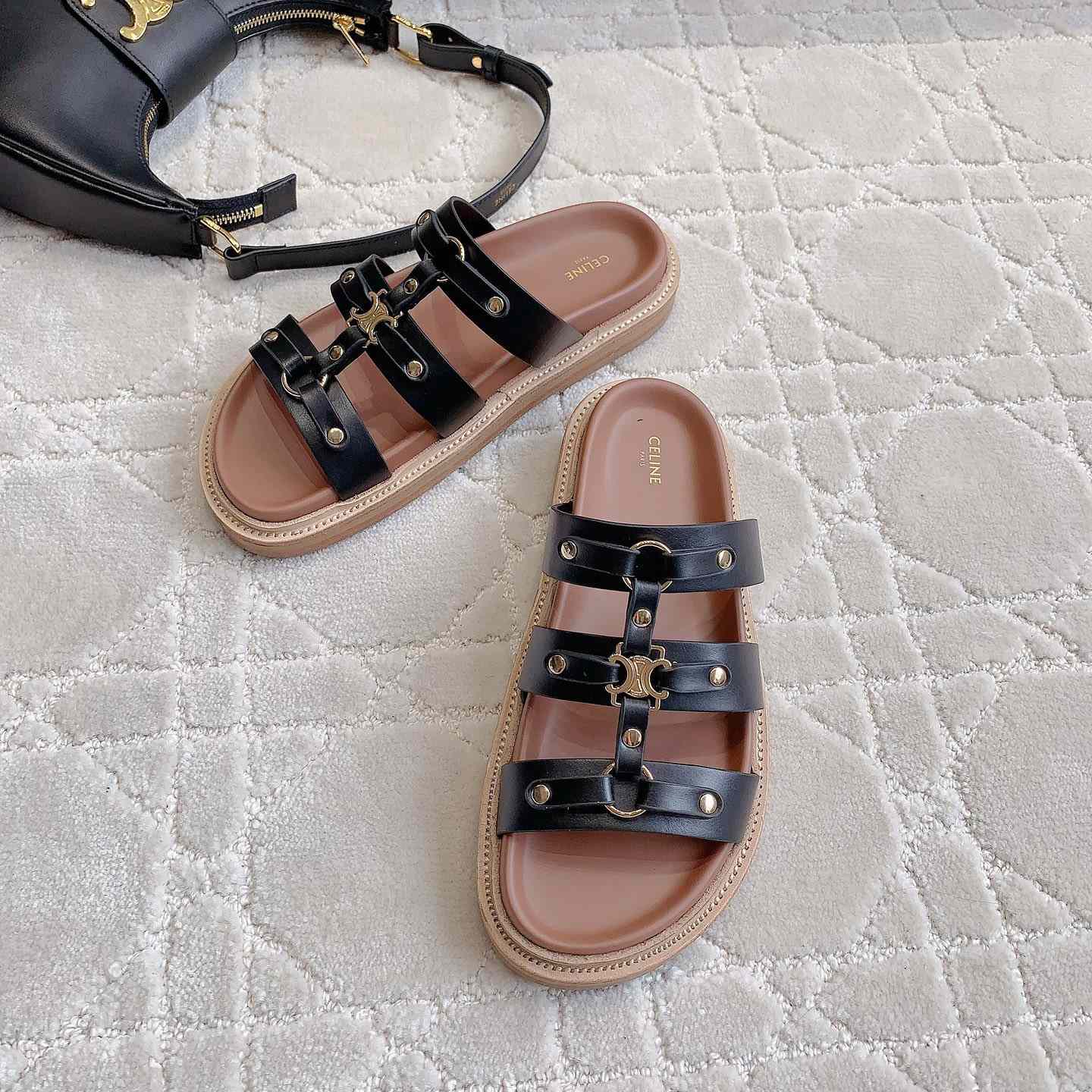Celine Tippi Slide In Calfskin - 