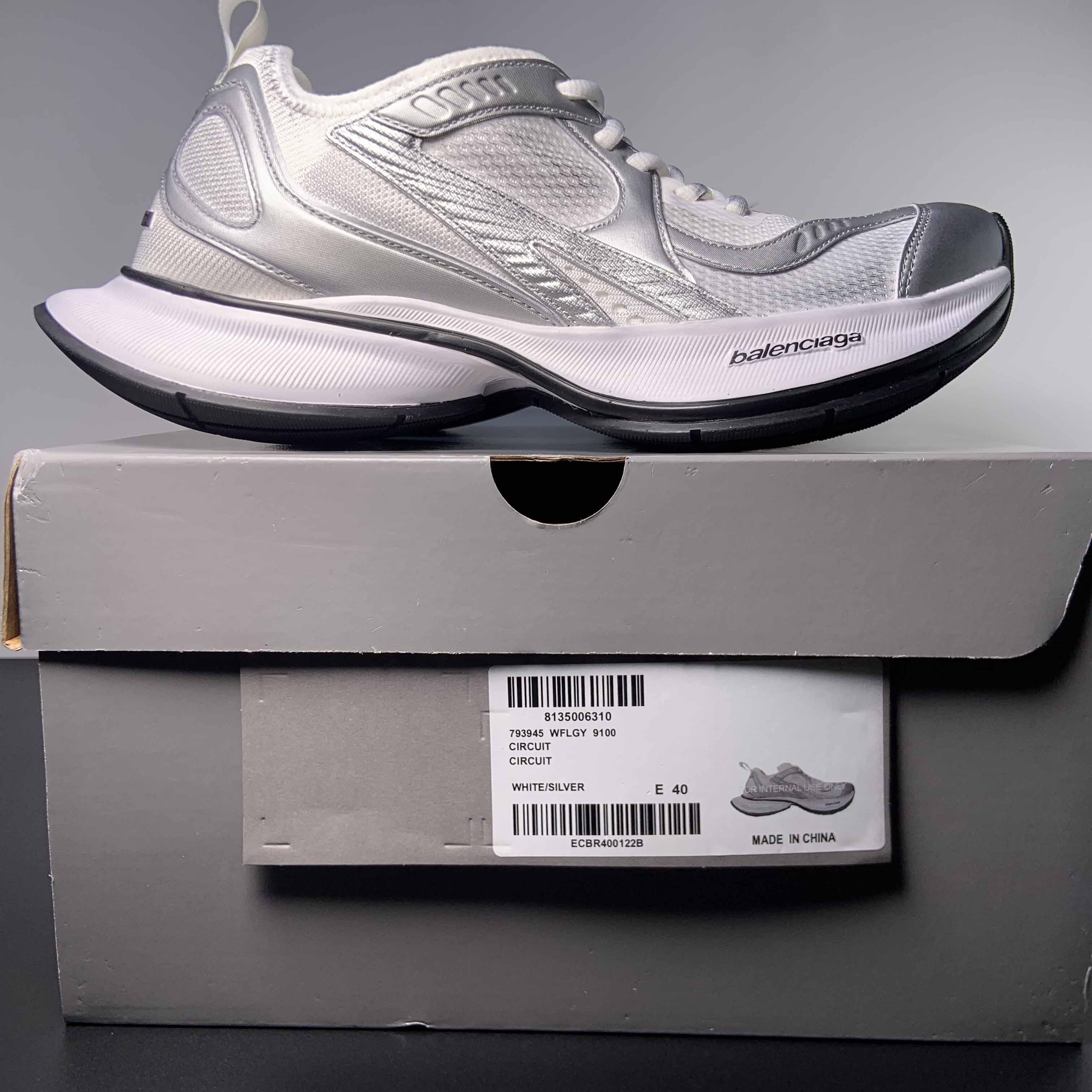 Balenciaga Circuit Sneaker In White And Silver  - PerfectKickZ