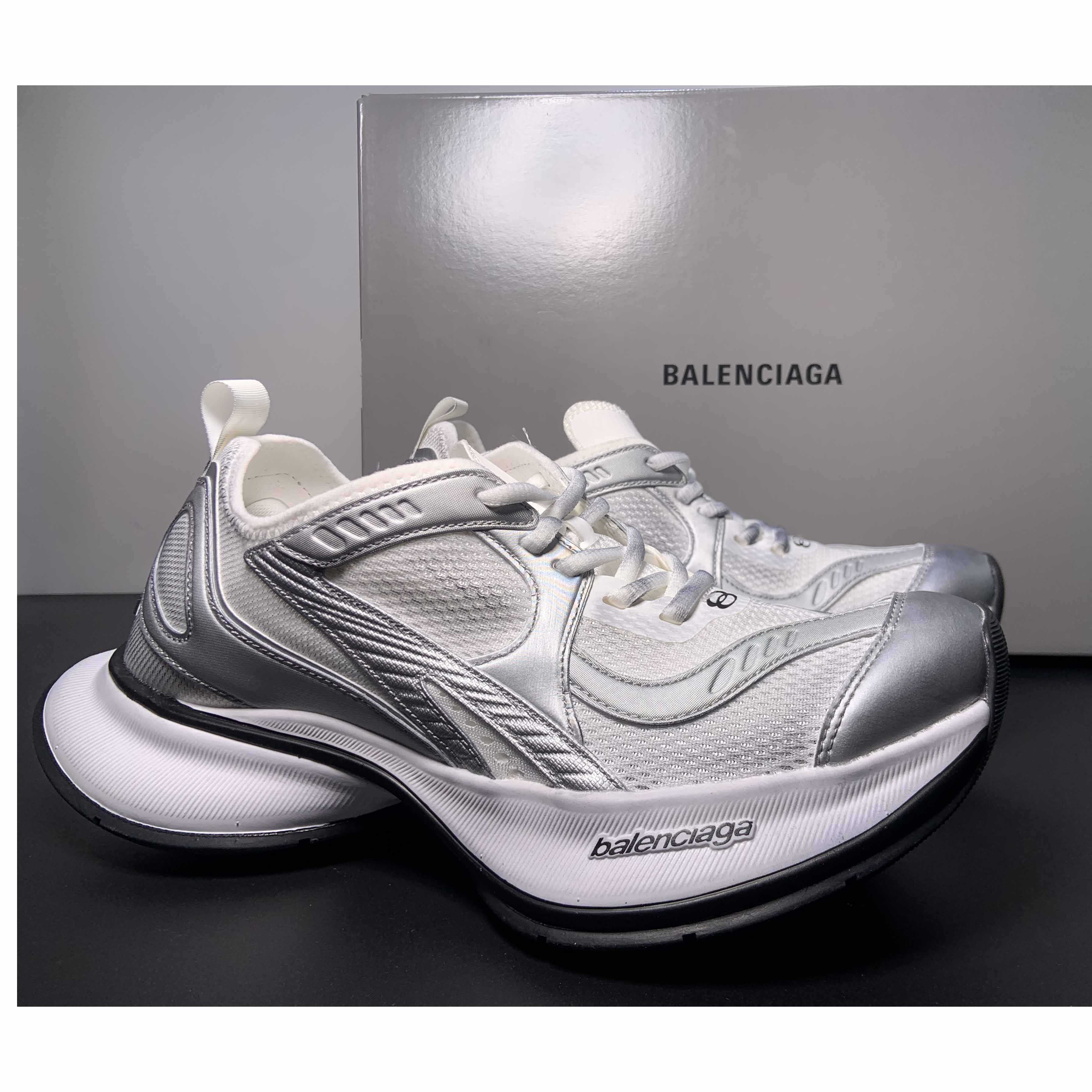 Balenciaga Circuit Sneaker In White And Silver  - PerfectKickZ