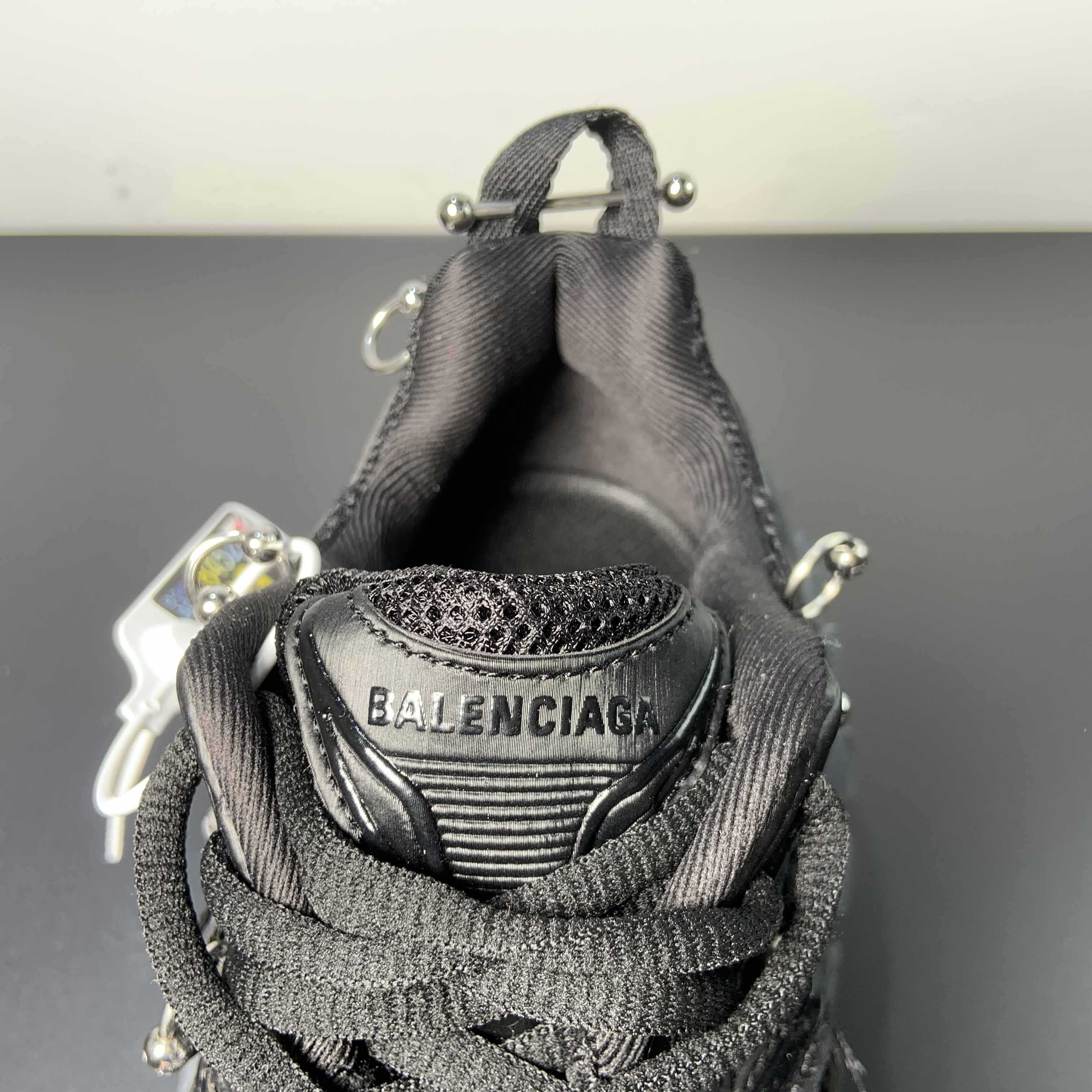 Balenciaga Bouncer Screw Sneaker With Piercings In Black - PerfectKickZ