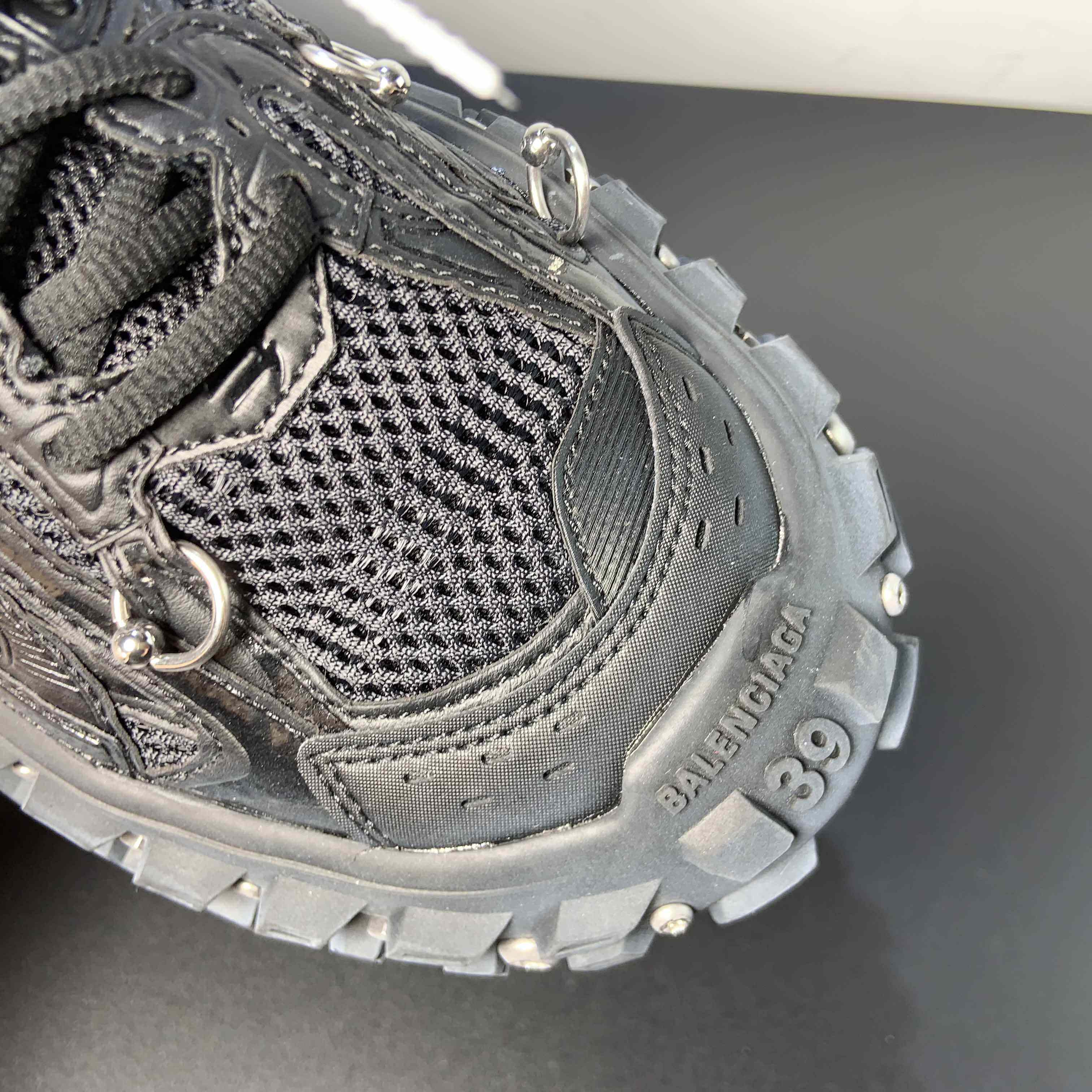 Balenciaga Bouncer Screw Sneaker With Piercings In Black - PerfectKickZ